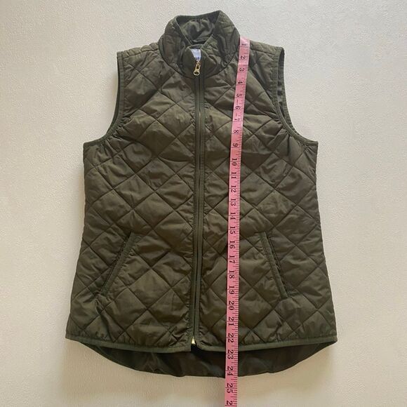 Old Navy Quilted Puffer Vest XS Women’s Olive Green Lightweight Zip Up Layering - Picture 5 of 7